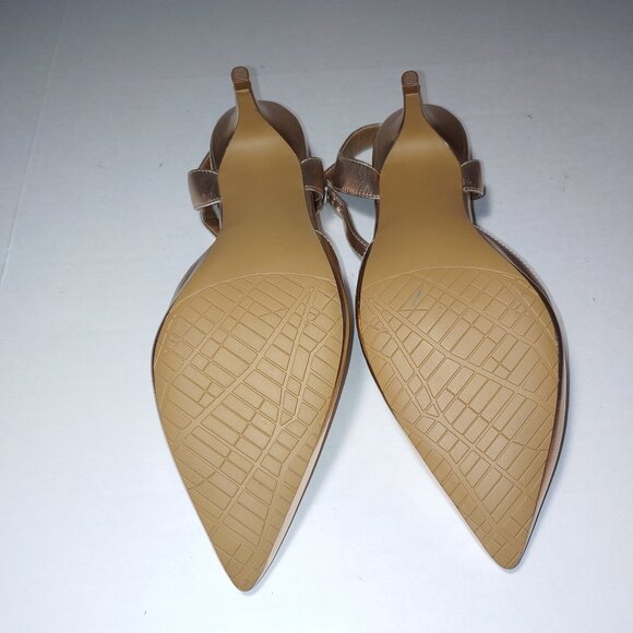 14Th & Union Bronze Tone Ankle Strap Pointed Toe Heels Size 8 New - Picture 8 of 10